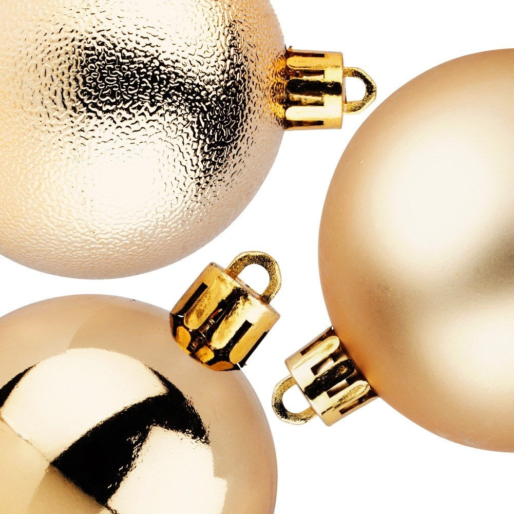 Shatterproof Christmas baubles gold 6 cm 9 pcs.