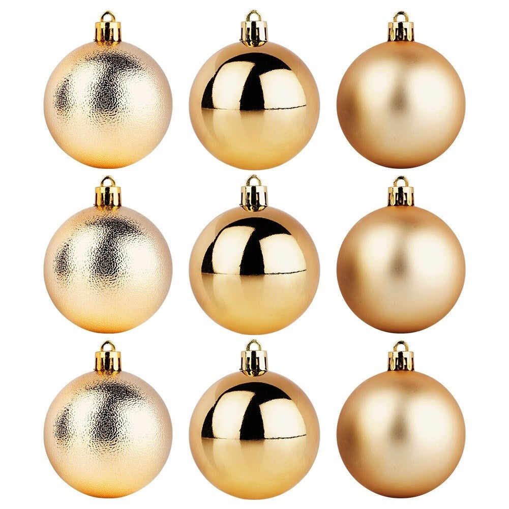 Shatterproof Christmas baubles gold 6 cm 9 pcs.