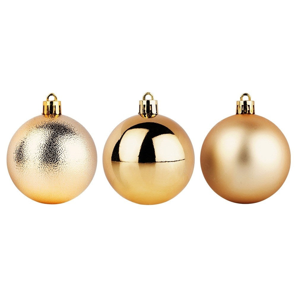 Shatterproof Christmas baubles gold 6 cm 9 pcs.