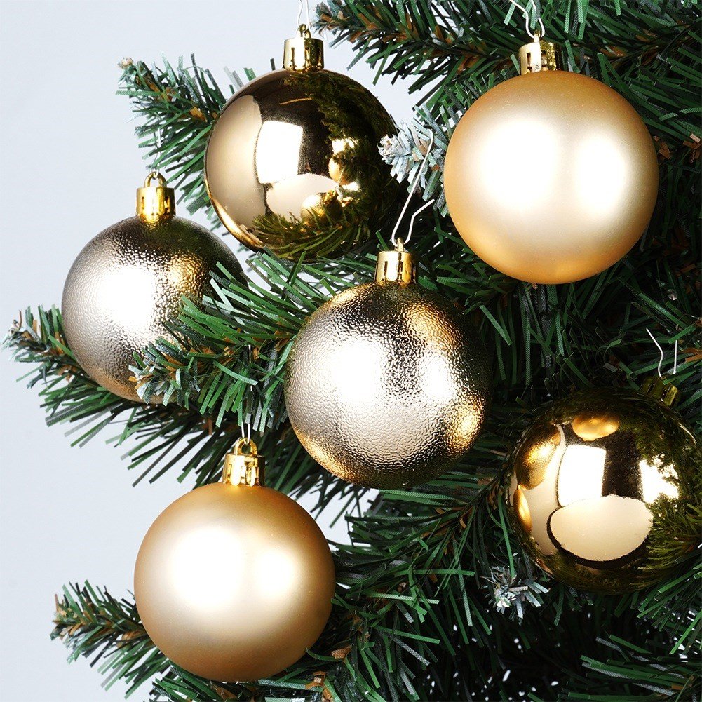 Shatterproof Christmas baubles gold 6 cm 9 pcs.