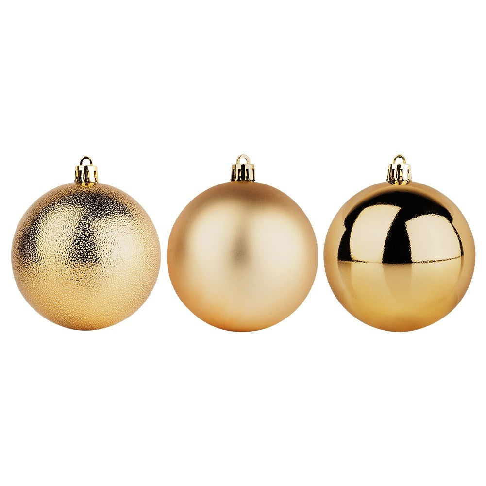 Shatterproof Christmas baubles gold 8 cm 5 pcs.