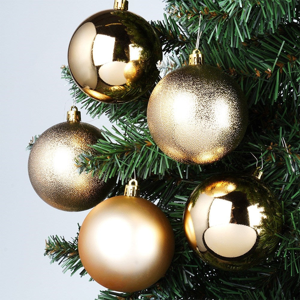 Shatterproof Christmas baubles gold 8 cm 5 pcs.