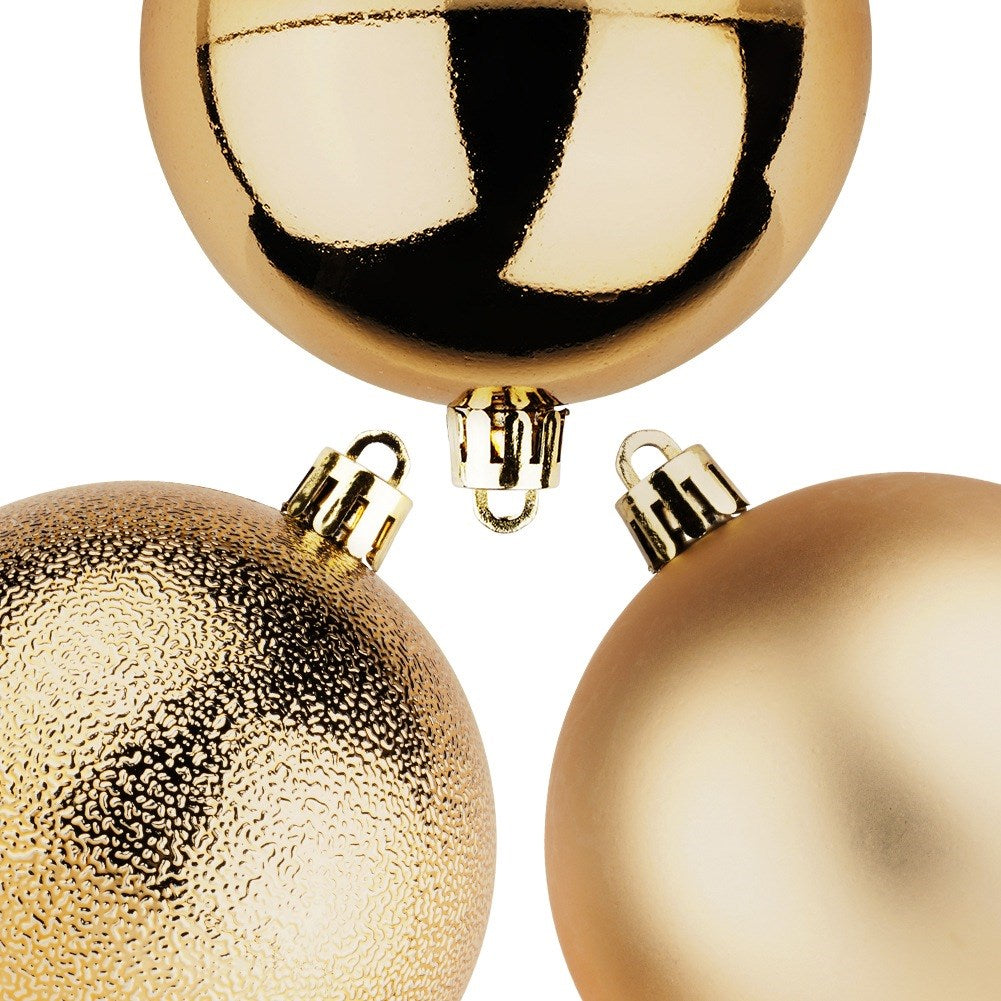 Shatterproof Christmas baubles gold 8 cm 5 pcs.