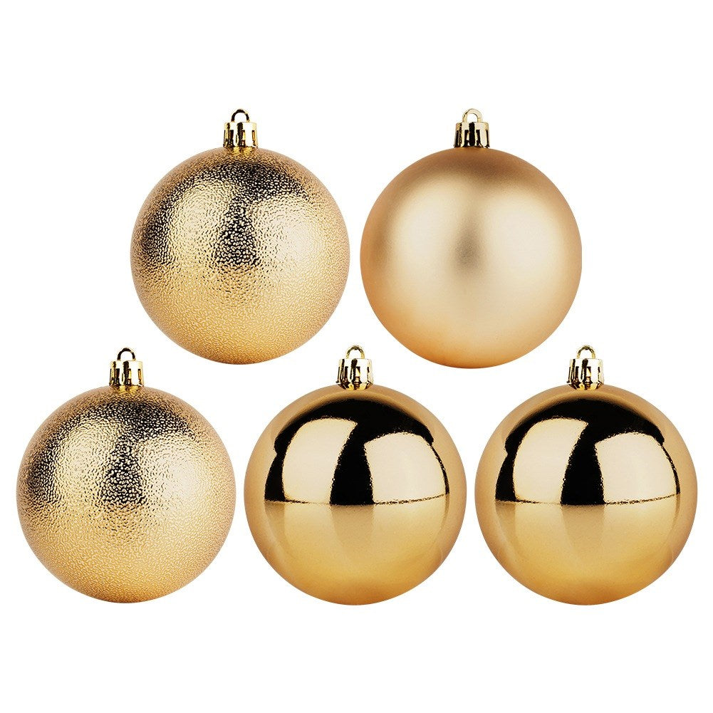 Shatterproof Christmas baubles gold 8 cm 5 pcs.