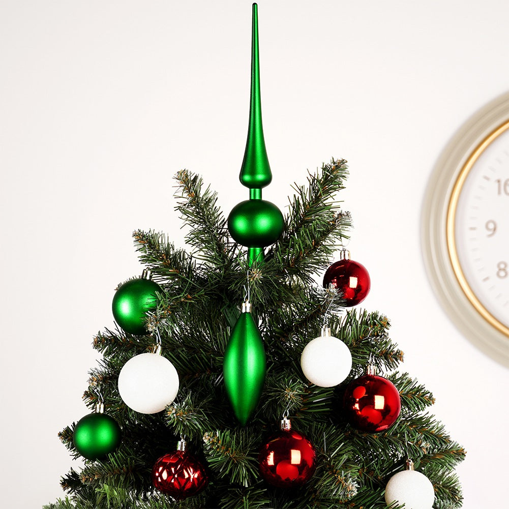 Shatterproof Christmas baubles with spike, green, red, white, 19 pcs.