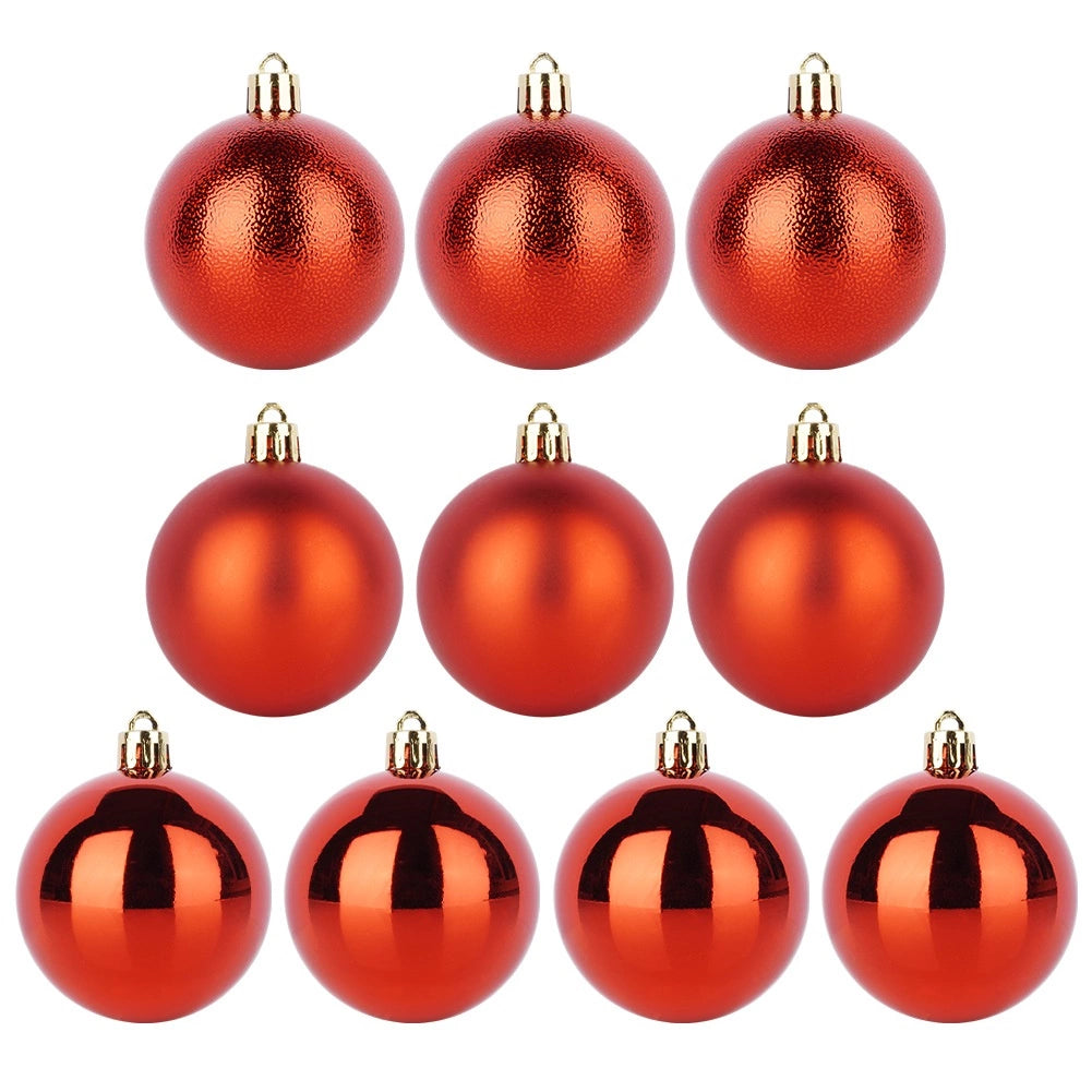 Shatterproof Red Christmas Baubles, 6 cm, Set of 9