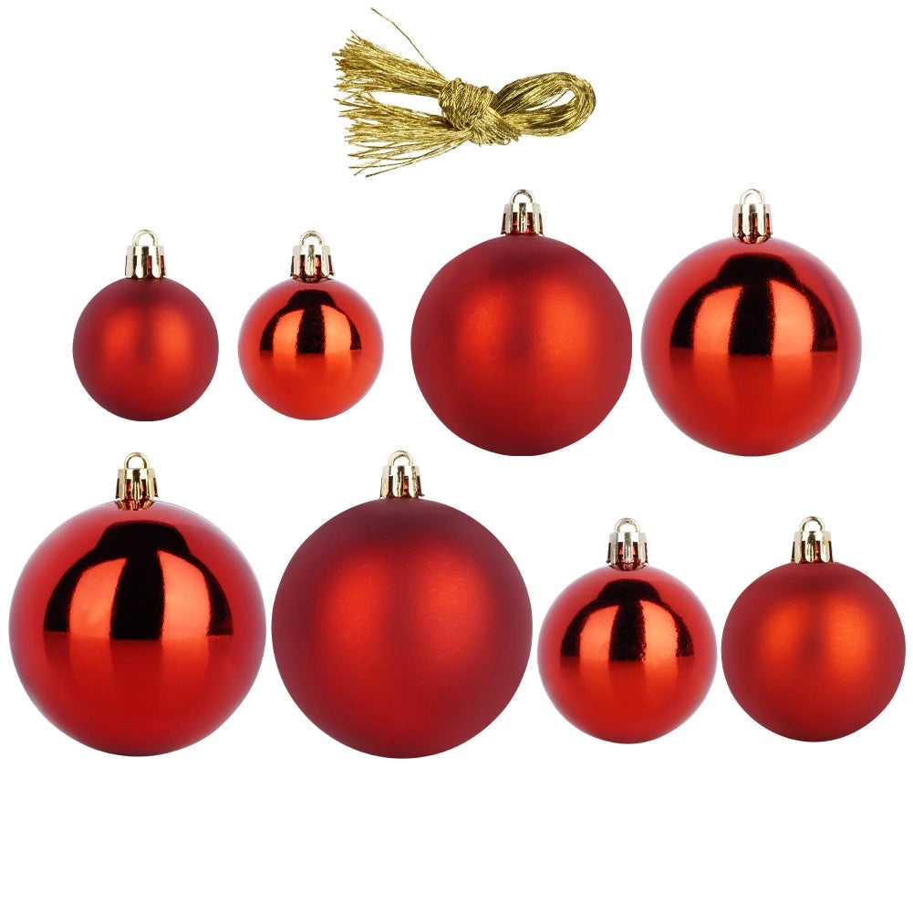 Shatterproof Red Christmas Baubles Set, 60 Pcs, 4-7 cm