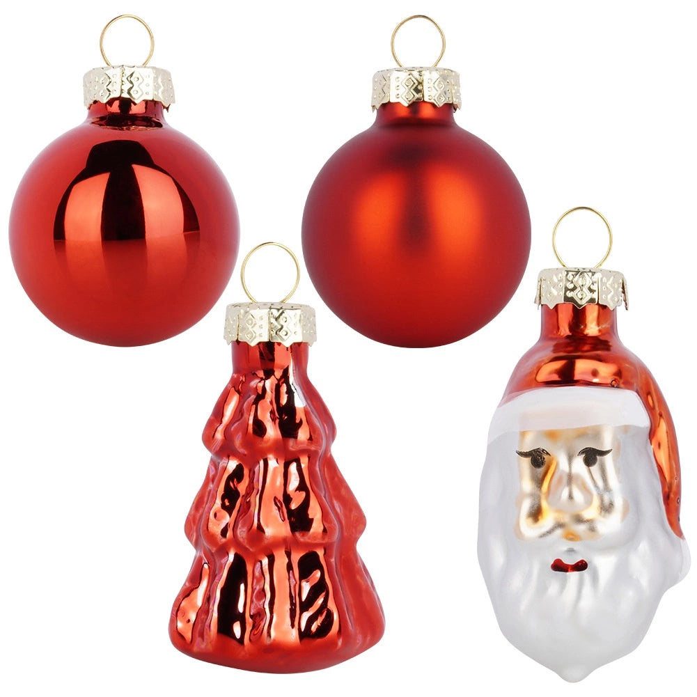 Shatterproof Red Christmas Baubles Set, 9 Pieces