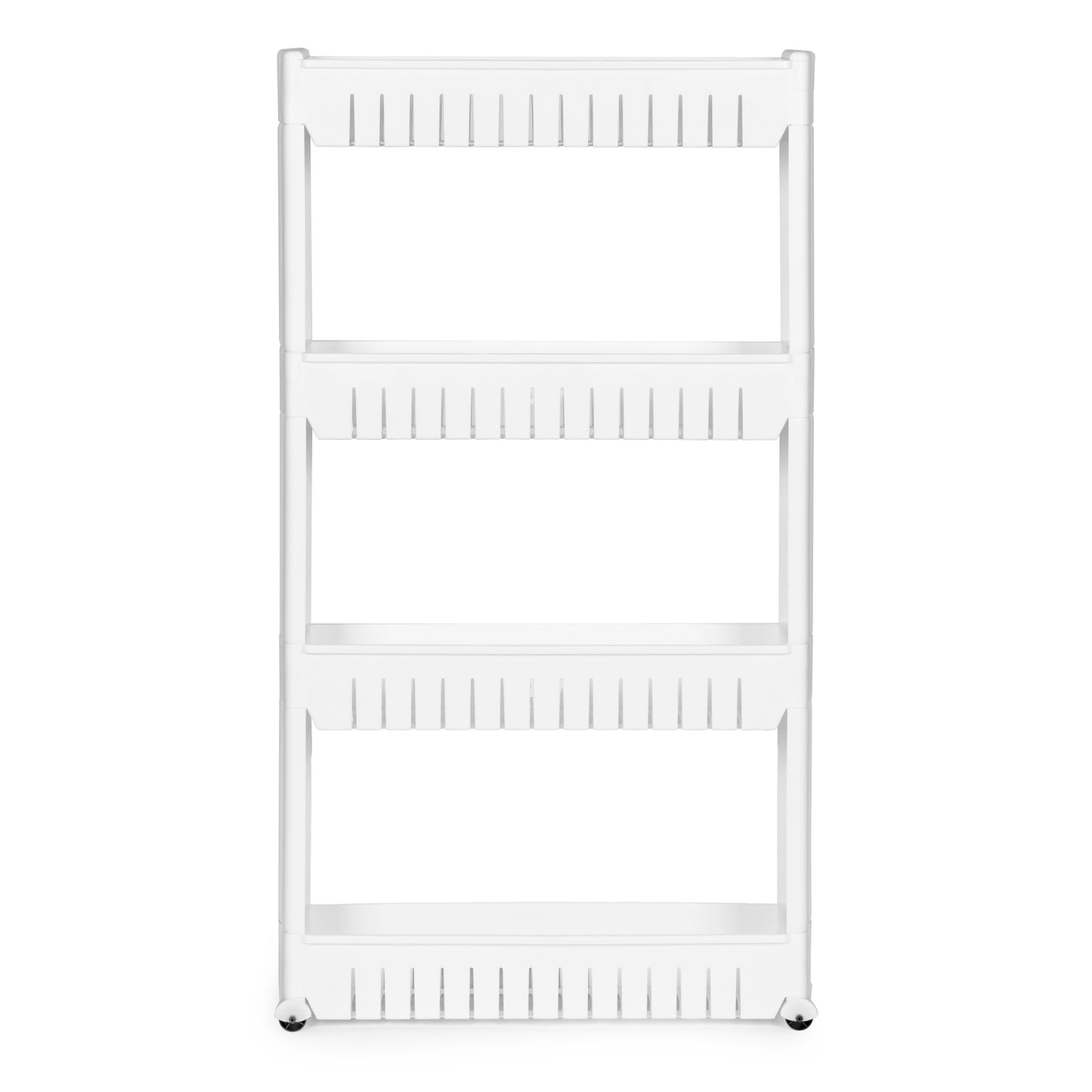 Shelf trolley, bathroom kitchen cabinet, 4 deep shelves, wheels