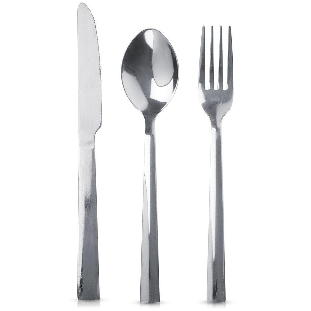 Shiny Stainless Steel Cutlery Set for One Person