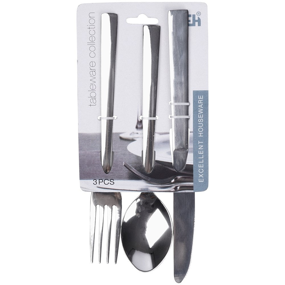 Shiny Stainless Steel Cutlery Set for One Person