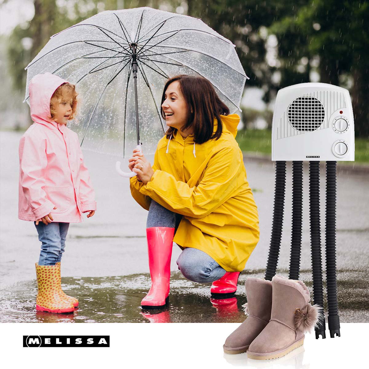 Shoe Dryer with Timer, 350W, 2 Pairs Capacity, Wall-Mountable