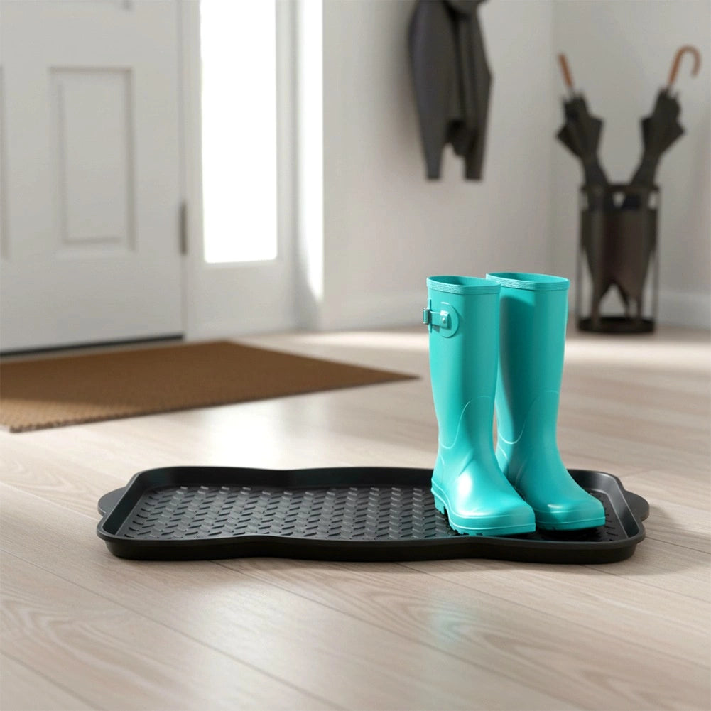 Shoe Tray 73x38 cm, Durable Black Mat for Floor Protection