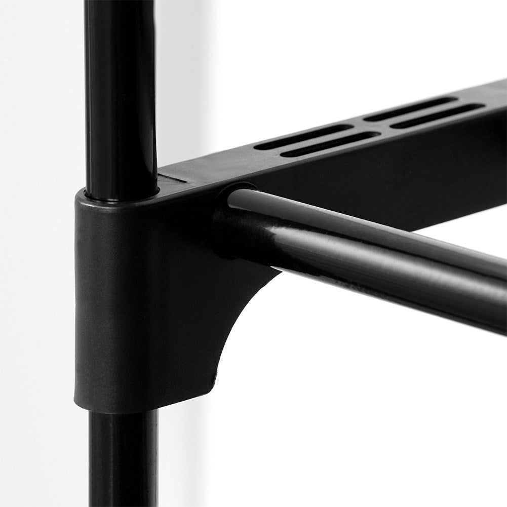 Shoe rack metal black 3-level 57x28x55 cm