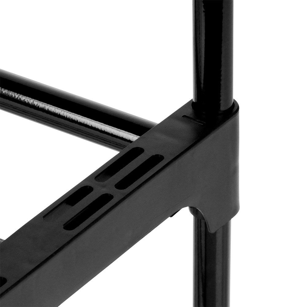 Shoe rack metal black 3-level 57x28x55 cm