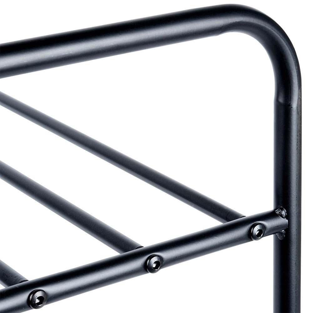 Shoe rack metal black 3-level 63x28x60 cm
