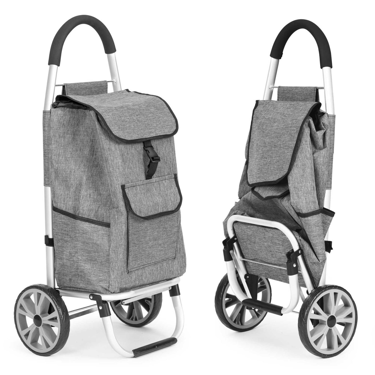 Shopping Trolley 33L, Large Wheels, Extra Pockets