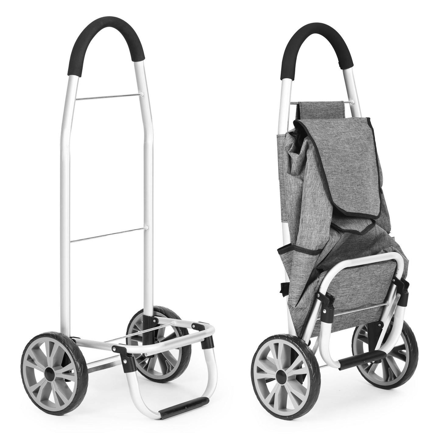 Shopping Trolley 33L, Large Wheels, Extra Pockets