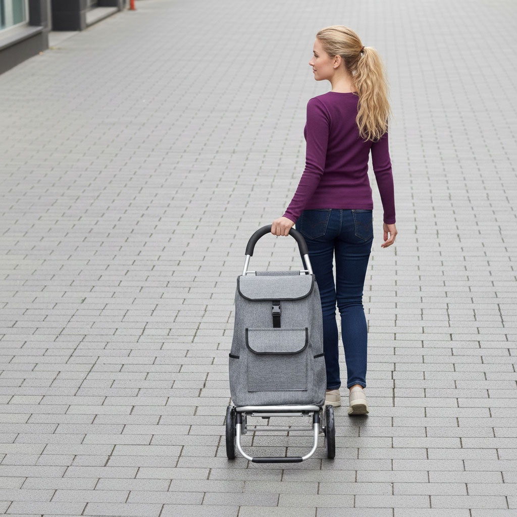 Shopping Trolley 33L, Large Wheels, Extra Pockets