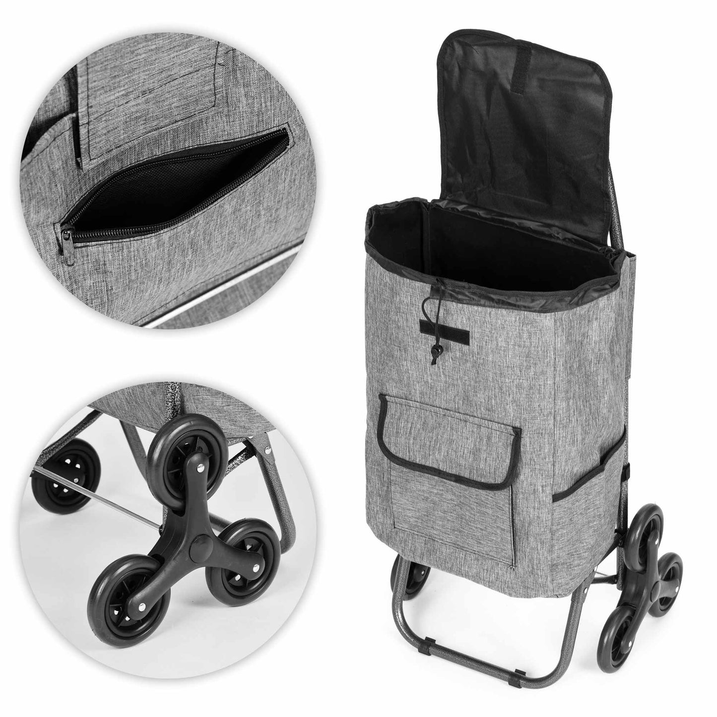 Shopping Trolley 33L, Triple Wheels, Waterproof Bag