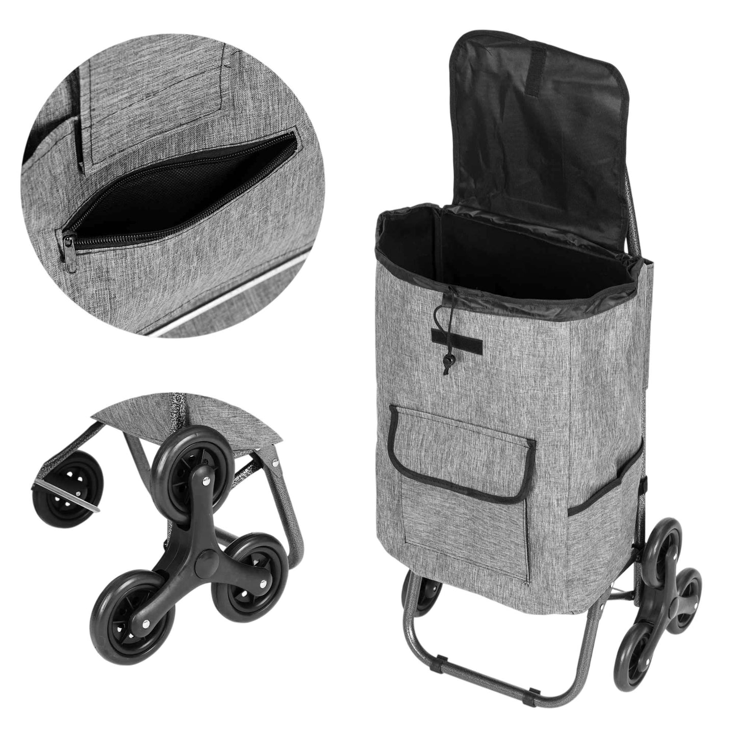 Shopping Trolley 33L, Triple Wheels, Waterproof Bag