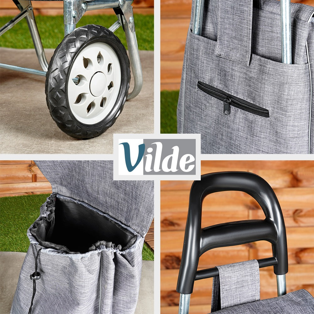 Shopping Trolley with Bag, Gray, 30L Capacity