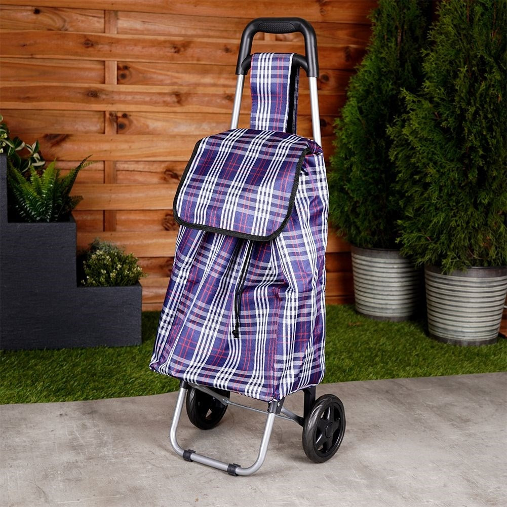 Shopping bag on wheels for heavy purchases, loads 20 kg