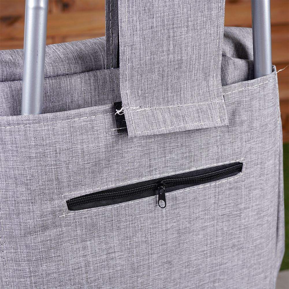 Shopping bag on wheels with large load capacity