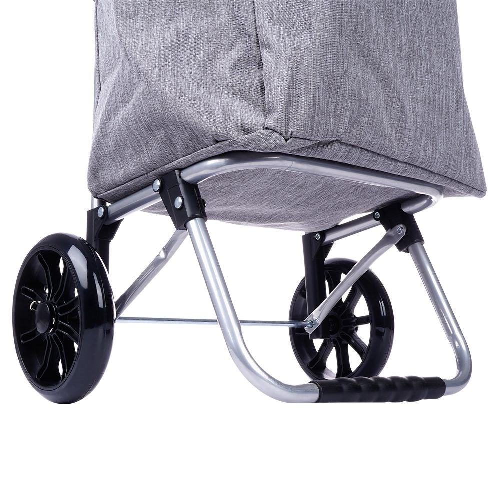 Shopping bag on wheels with large load capacity