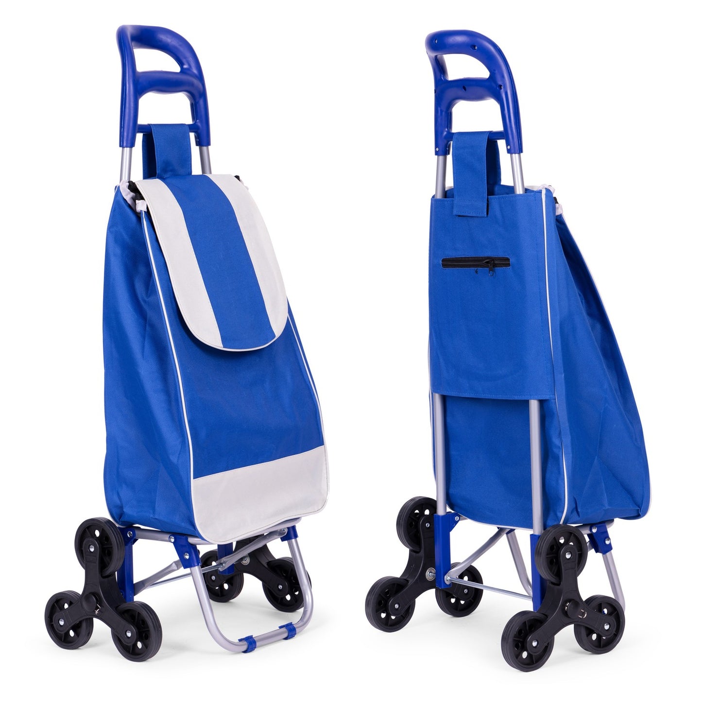 Shopping cart, 25l bag, 6 wheels, metal frame, blue ModernHome