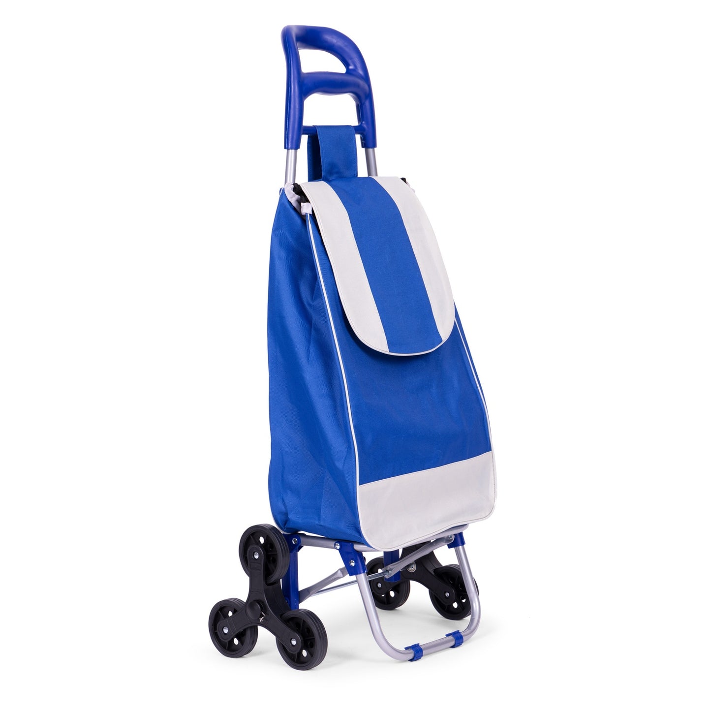 Shopping cart, 25l bag, 6 wheels, metal frame, blue ModernHome