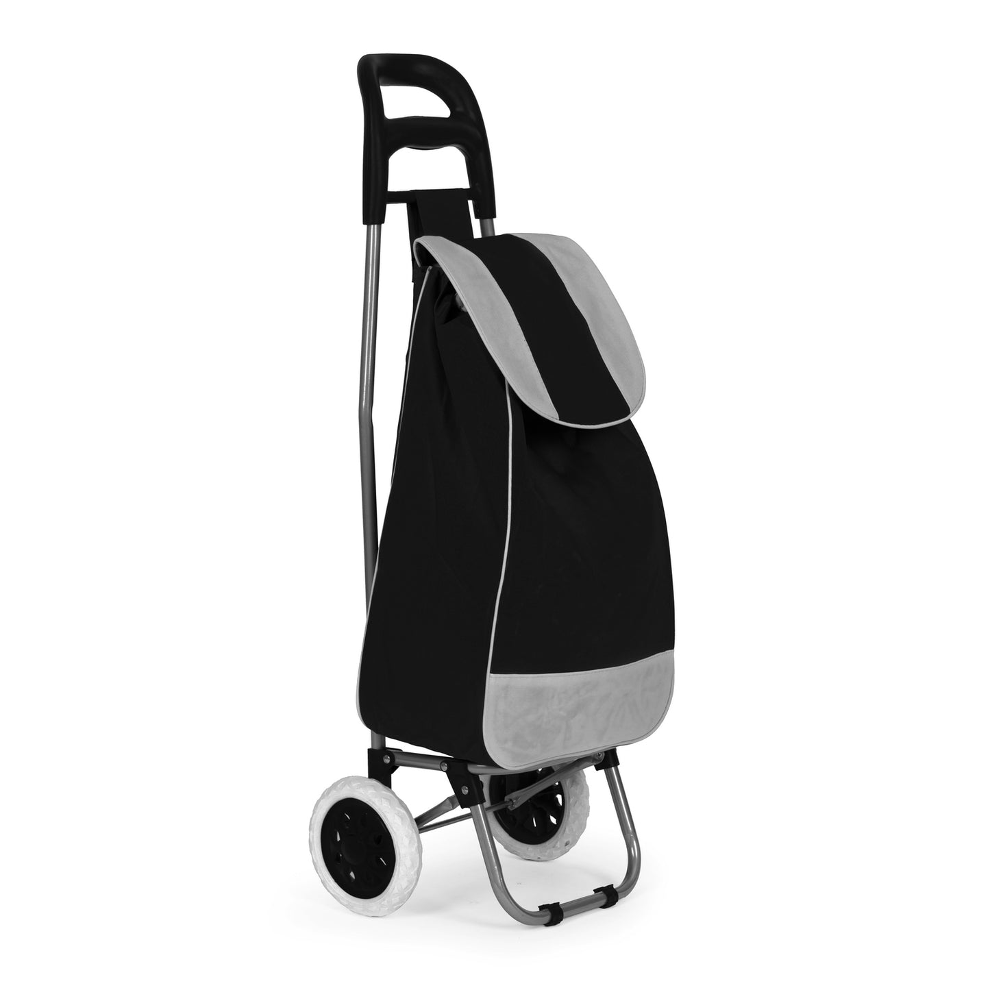 Shopping cart, 25l bag, on wheels, metal frame, rubber wheels, black ModernHome