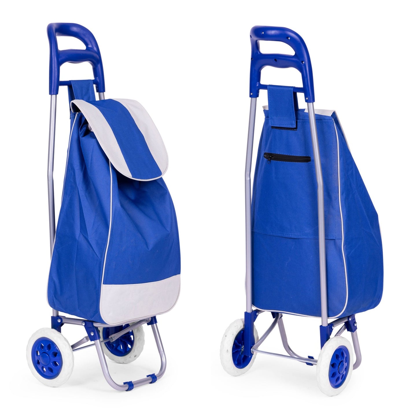 Shopping cart, 25l bag, on wheels, metal frame, rubber wheels, blue ModernHome