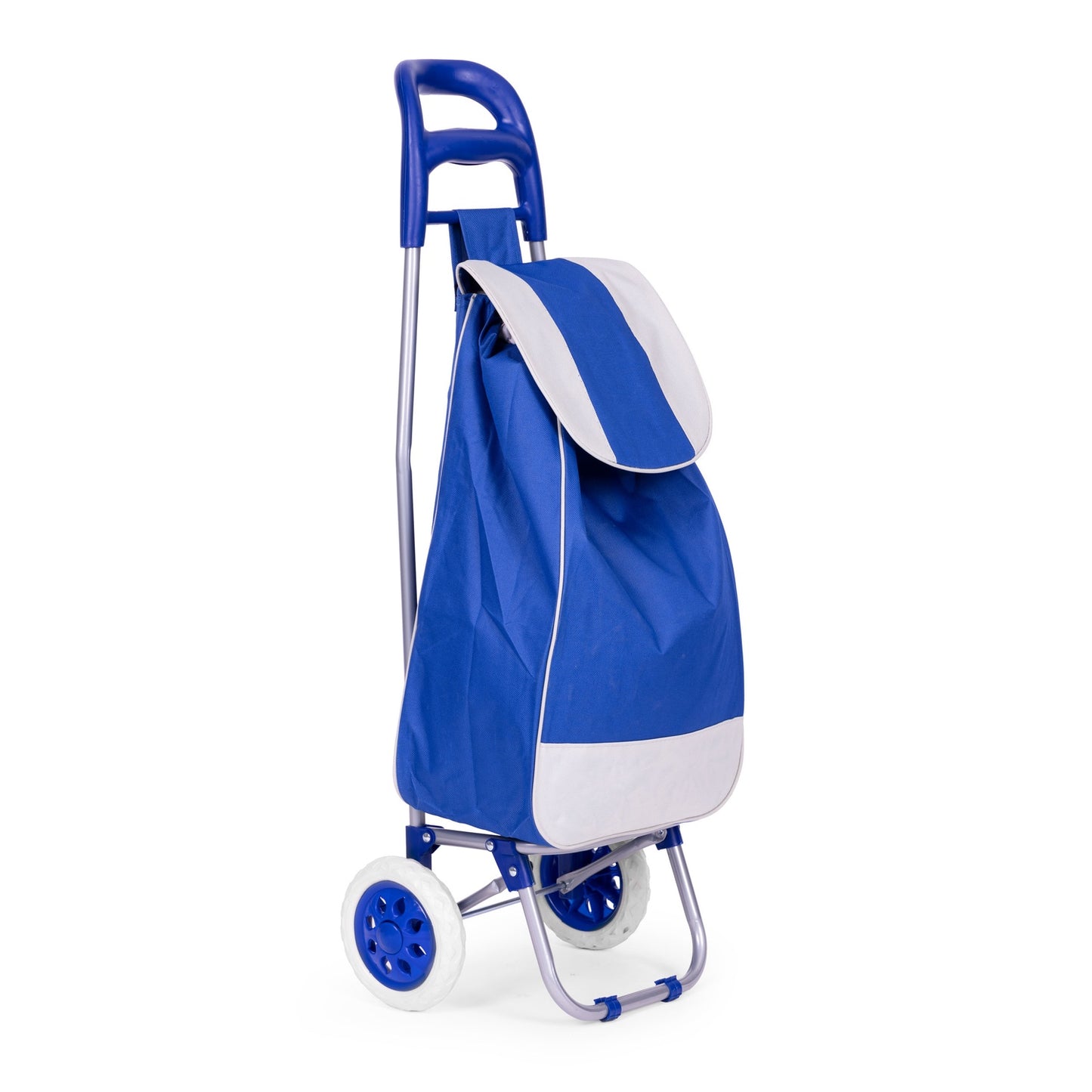 Shopping cart, 25l bag, on wheels, metal frame, rubber wheels, blue ModernHome