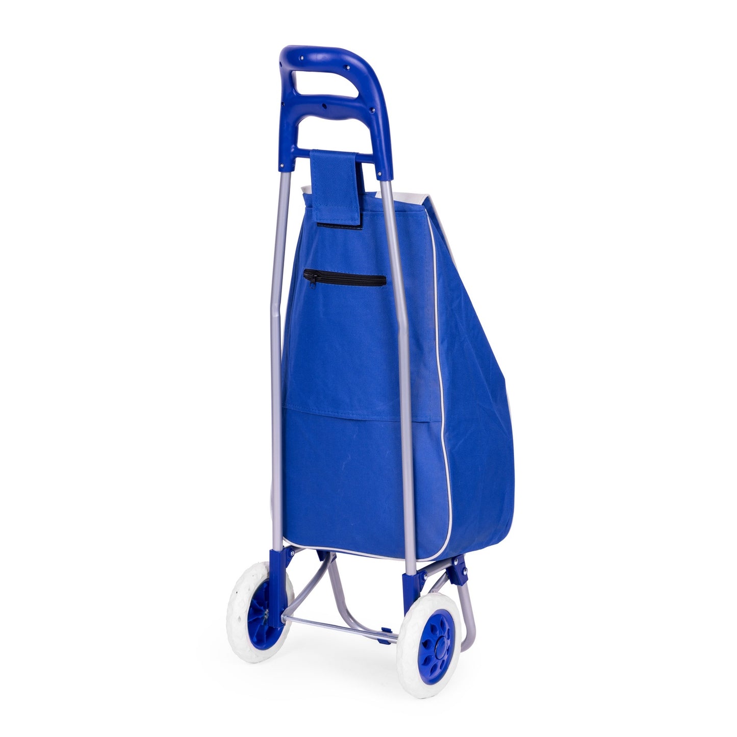 Shopping cart, 25l bag, on wheels, metal frame, rubber wheels, blue ModernHome