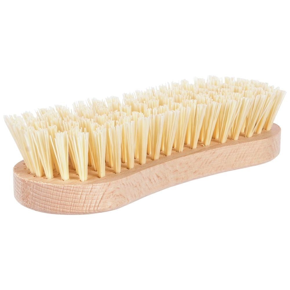 Short, hard brush for efficient cleaning of floors and surfaces