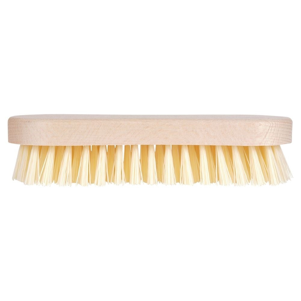 Short, hard brush for efficient cleaning of floors and surfaces