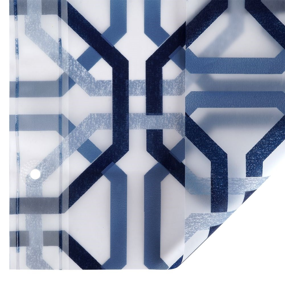 Shower Curtain & Bathroom Rug - Complete Set with 12 Hooks