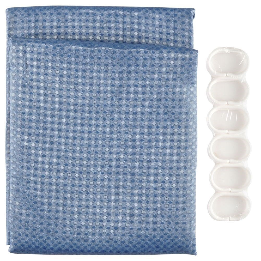Shower Curtain: Durable protection with 12 hooks for privacy