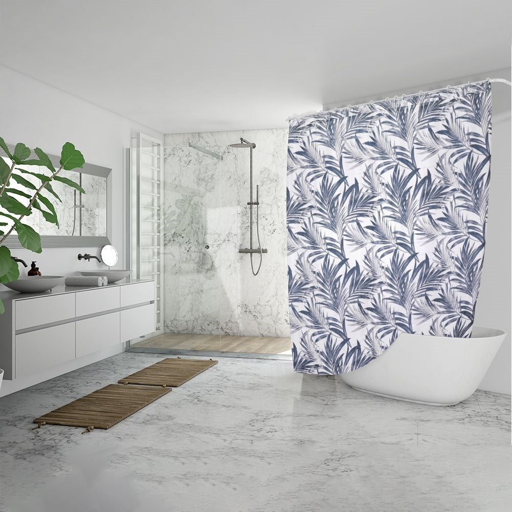 Shower Curtain: Water Protection & Privacy with 12 Hooks