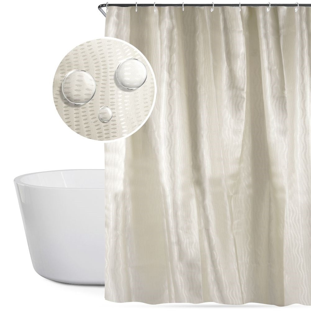 Shower Curtain: Waterproof, Privacy, Durable, 12 Hooks