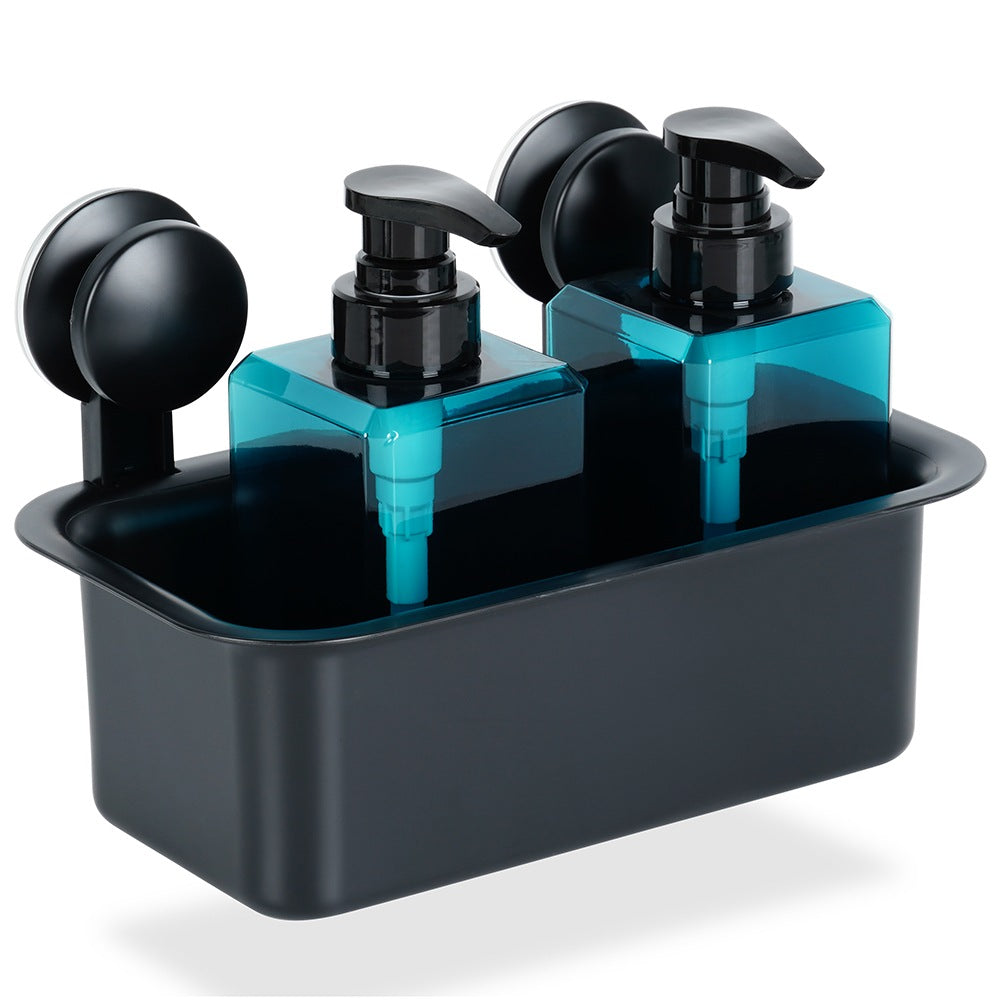 Shower Shelf with Suction Cups, Black, 23.5x13.5x15cm