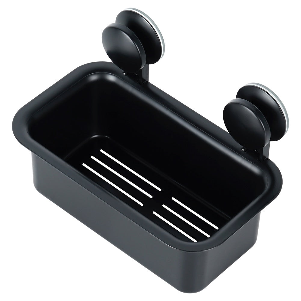 Shower Shelf with Suction Cups, Black, 23.5x13.5x15cm