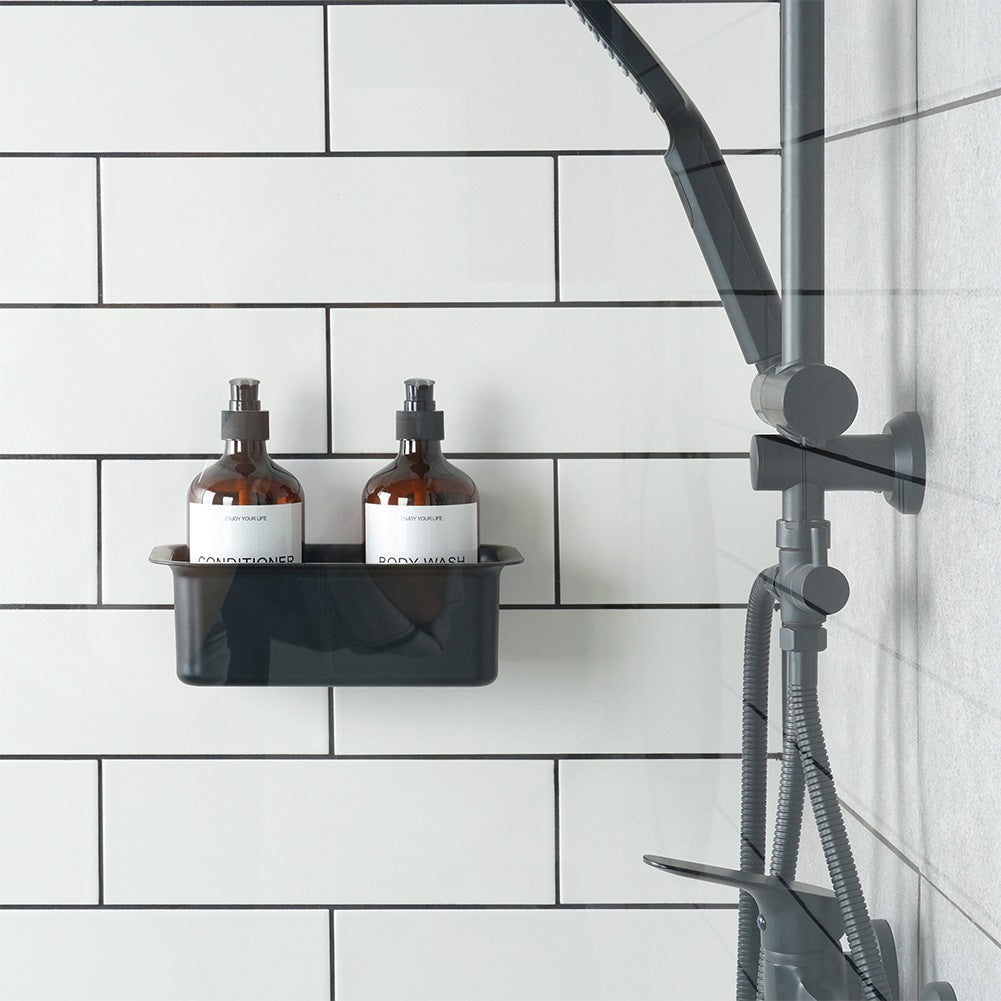 Shower Shelf with Suction Cups, Black, 23.5x13.5x15cm