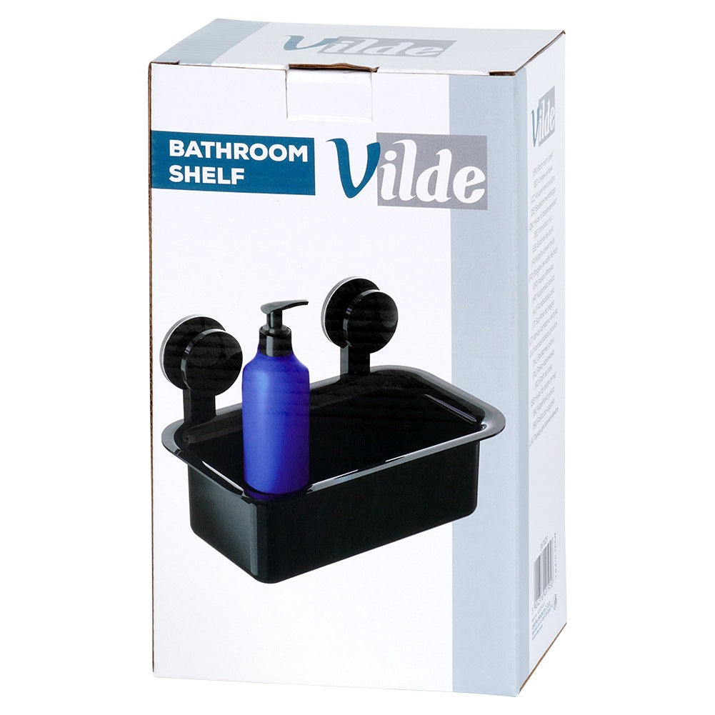 Shower Shelf with Suction Cups, Black, 23.5x13.5x15cm