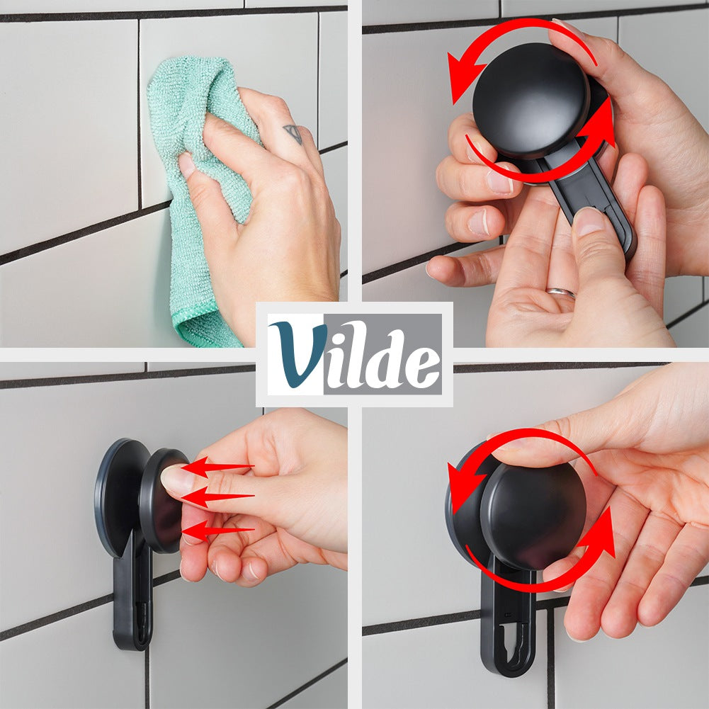 Shower Shelf with Suction Cups, Black, 23.5x13.5x15cm