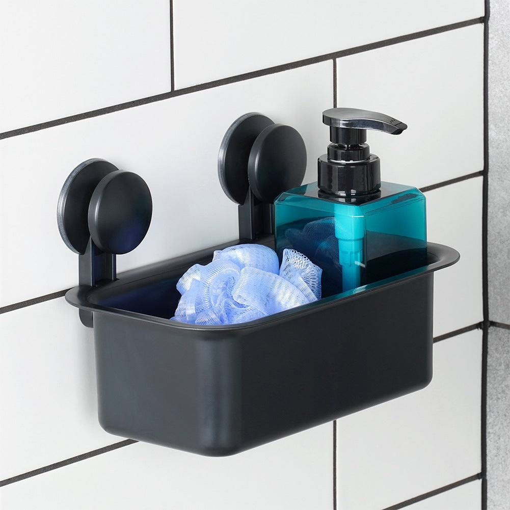 Shower Shelf with Suction Cups, Black, 23.5x13.5x15cm