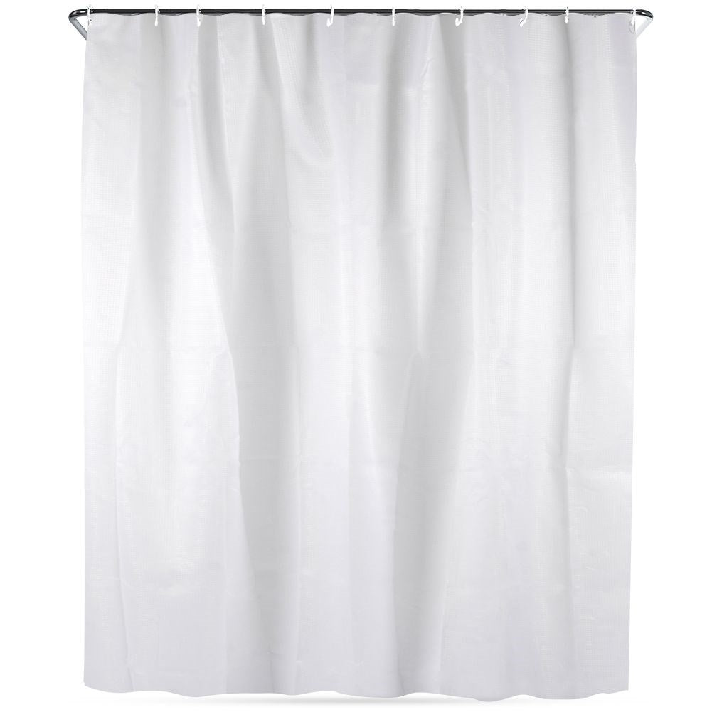 Shower curtain: Durable material, 12 hooks, privacy