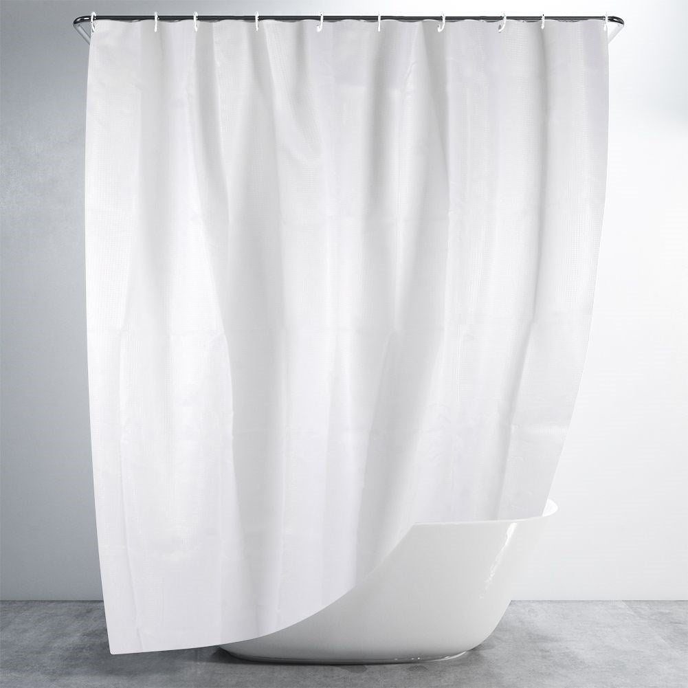 Shower curtain: Durable material, 12 hooks, privacy