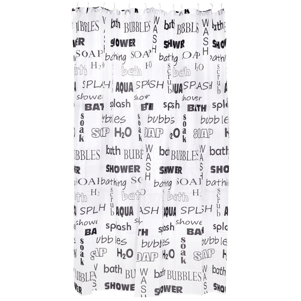 Shower curtain: Water protection, privacy, durable, 12 hooks